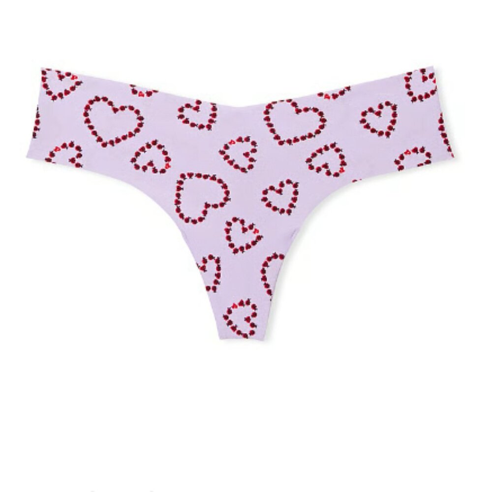 Victoria's Secret Pink No Show Thong XXL Plus Size Valentine's day Panty heart